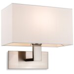Firstlight products - firstlight raffles acier bross  simple paroi avec abat - jour crme rectangulaire ...