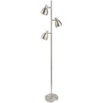 Firstlight vogue - lampadaire  3 ampoules en acier bross, chrome, e14