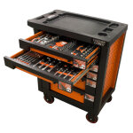 Fischer darex - servante d'atelier 6 tiroirs �quip�e 112 outils dans 6 modules