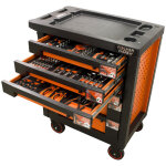 Fischer darex - servante d'atelier 6 tiroirs �quip�e 126 outils dans 9 modules