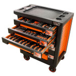 Fischer darex - servante d'atelier 6 tiroirs �quip�e 130 outils dans 9 modules