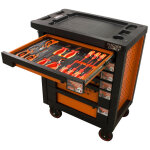 Fischer darex - servante d'atelier 6 tiroirs �quip�e 14 outils dans 3 modules