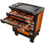 Fischer darex - servante d'atelier 6 tiroirs �quip�e 29 outils dans 6 modules