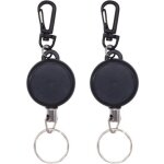 Fitags - 2 pcs 60cm porte - cl�s r�tractable, c�ble d'acier, porte cl� retractable longe extensible key ...
