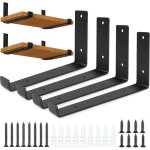 Fitags ? lot de 4 supports d'�tag�re en fer noir ? charge maximale 65kg ? dimensions 20x15x4cm ? pour ...