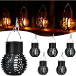 Fitags 6 pi�ces lanterne solaire ext�rieure, lampe solaire exterieur jardin avec crochets, lanterne solaire ...