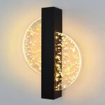 Fitags applique murale led 6w, interieur led applique murale 3000k noir acrylique ronde incrustation ...