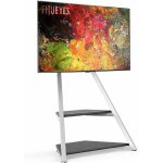 Fitueyes - srie eiffel support tv au sol pour ecran de 45  75 pouces meuble tv roulette avec 2 etagres ...