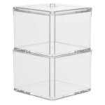 Five simply smart - boîte à coton 2 niveaux 'beauty' 16cm transparente Five simply smart - boîte à coton 2 niveaux 'beauty' 16cm transparente