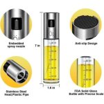 Flacon pulv�risateur �tanche pour huile d'olive et vinaigre, en acier inoxydable et en verre, livr� avec ...