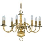 Searchlight - flemish - lustre  8 ampoules au fini laiton antique, e14
