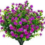 Fleurs artificielles, lot de 4, r�sistantes aux uv, arbustes verts, plantes, int�rieur et ext�rieur, ...