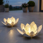 Fleur de lotus led d�coration de jardin lampe solaire lampe solaire d'ext�rieur lampe de table, m�tal ...