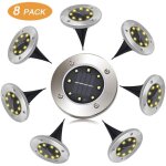 Flowood 8 led pack de 8 spot lampe solaire jardin �tanche ip65 pelouse lumi�re d�corative pour all�e ...