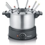 Fo2473 fondue electrique 8 personnes avec caquelon inox amovible, inclus : protection anti - projections ...