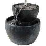 Fontaine solaire en polyr�sine, pour ext�rieur, ip68, �21 x 8, 3 cm