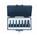 Coffret de 7 douilles impact torx males a choc carre 1 / 2