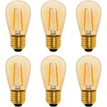 Forehill - s14 ampoule led � filament vintage e27, 1w amber edison remplacement 10w incandescence, non ...