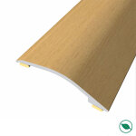 Barre de seuil adh�sive diff�rence niveau alu replaqu� ch�ne vernis mat lg 90 cm x lg 3, 8 cm ht 1, 2 ...