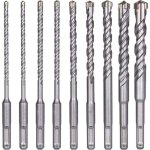 Foret b�ton sds plus ? lot de 9 pi�ces 5 - 16mm ? longueur 160mm ? pointe carbure pour per�age b�ton, ...