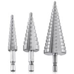 Foret etag�, foret fraise metal hss 3pcs sku00468 meche etage perceuse acier fraise forage conique triangle ...