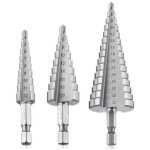 Foret etag�, foret fraise metal hss 3pcs sku00468 meche etage perceuse acier fraise forage conique triangle ...