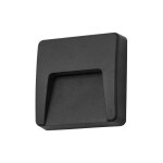 Forlight - applique ext�rieure ip65 grove opaque square led 2. 6w 4000k noir 89lm