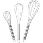 Fouet cuisine inox professionnel, batteur manuel � ?ufs 3 pi�ces contient 21cm, 26cm, 29cm, fouet pour ...