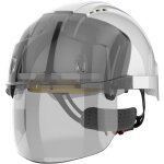 Fp - casque de travail �cran cr�maill�re ventil� evo vistashield blanc / fum�