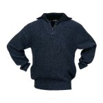 Pullover taille l noir / bleu mouchet� 100 % polyacrylique