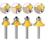 Fraise en carbure de tungstne, mche de routeur  tige arrondie avec roulement pour le bois, outil de ...