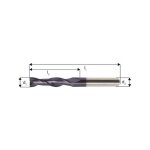 Fraise cylindrique extra longue, en carbure monobloc,  d1 - h10 : 8, 0 mm, long. totale i1 100 mm, long. ...