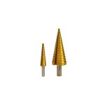 Ribitech ? fraises �tag�es coniques hss plaqu� titane ? lot de 2 ? diam�tres 4 � 30 mm ? per�age rapide ...