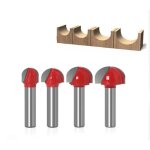 Fraise � fond rond bois, 4pcs router bits 8mm tige 16 / 22 / 25 / 32mm fraise � gorges carbure queue ...