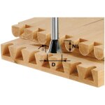 Fraise � queue d'aronde acier carbure hw s8 d20 / 17 / 15� - 490996 - festool
