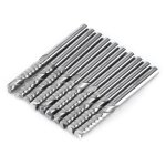 Fraises en spirale en carbure de tungst�ne, fraises � cannelure unique, m�ches de routeur cnc, tige de ...