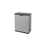 Armoire basse en rsine avec tagres 2 portes, (intrieur / extrieur) 68x40xh85 cm