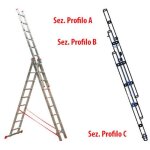 Fraschetti - aluminium  triple chelle et extensible en aluminium de longueur. max 3, 44 mt