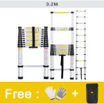 Freosen 3. 2m echelle tlescopique portable multifonctions aluminium pliable avec sac de transport et ...