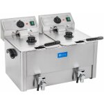 Friteuse acier inox 2 bacs 13 litres cuve amovible avec minuterie thermostat ego professionnelle