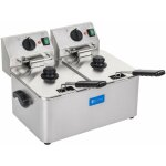 Friteuse acier inox 2 bacs 8 litres cuve amovible professionnel thermostat ego professionnelle