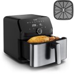 Friteuse � air chaud tefal easy fry mega ey855d10, 7, 5 l, autonome, 2020 w, noire, acier inoxydable