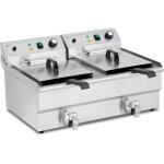 Helloshop26 - friteuse lectrique 2 x 16 litres 230 volts professionnel 3000 watts acier inoxydable