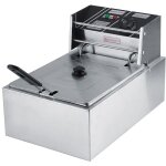 Friteuse �lectrique en acier inoxydable 6l avec panier pour usage commercial et domestique