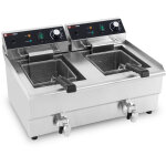Friteuse �lectrique � poser professionnelle 13 + 13 litres avec robinet de vidange (230v) ideal - goldinox ...