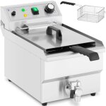 Royal catering - friteuse �lectrique professionnelle inox avec zone froide robinet 230v 9l 3000w