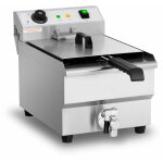 Helloshop26 - friteuse lectrique professionnelle restaurant 13 litres 3 200 watts robinet de vidange ...