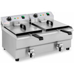 Friteuse lectrique professionnelle restaurant 2 x 13 litres robinets de vidange