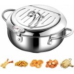 Friteuse profonde en acier inoxydable ? couvercle avec thermom�tre ? �gouttoir � huile ? 20, 5 x 8 cm ...