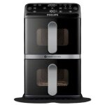 Friteuse sans huile philips - airfryer s�rie 4000 vertical duo na461 / 00 - capacit� 10 l - double cuve ...